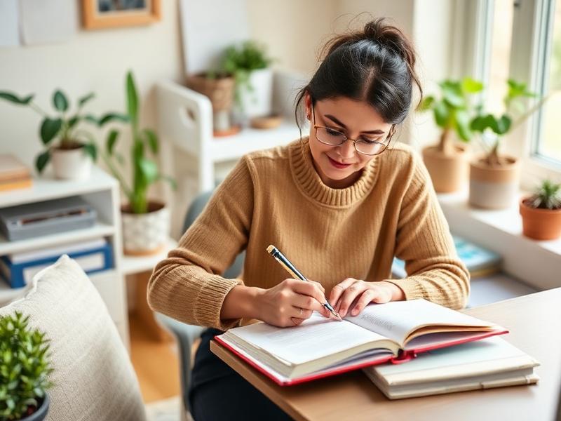 Žena zapisující rozpočet do deníku
