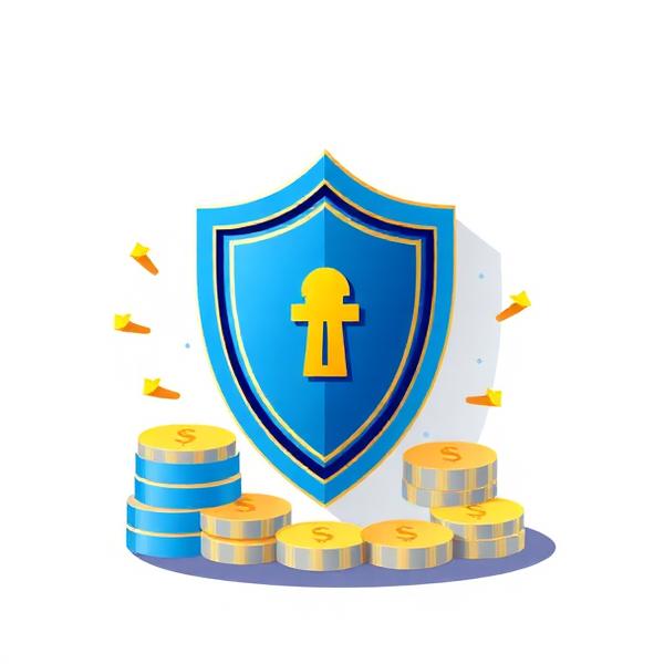 Štít chránící finance symbolizující bezpečnost