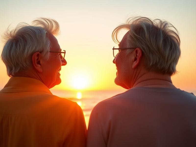 Senioři užívající si důchod u moře