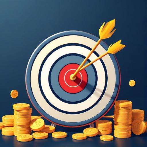 Terč symbolizující přesné finanční cíle